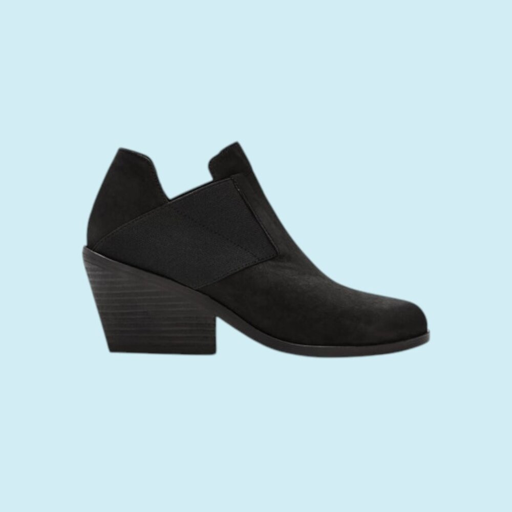 Eileen Fisher Boots Women's Sz 11 Black Slip-on Even Tumbled Nubuck Ankle Bootie